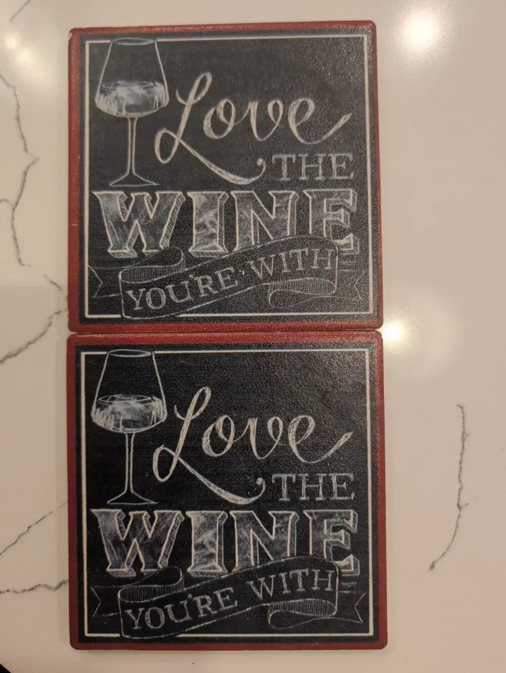 Thirstystone Wine Coaster Love The Wine You're With Chalkboard Art Drink Mat